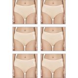Özkan Underwear Özkan 23922 6'lı Paket Kadın Pamuklu Modal Esnek Yumuşak Yüksek Bel Bato Külot - XL - Ten