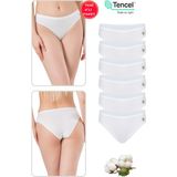 Özkan Underwear Özkan 23924 6'lı Paket Kadın Pamuklu Modal Esnek Yumuşak Slip Külot - Beyaz - XL