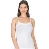 Özkan Underwear Özkan 24264 Kadın Pamuklu Modal Esnek Rahat Havuz Yaka Biyeli Ip Askılı Atlet - Beyaz - 2XL