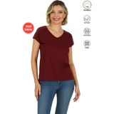 Özkan Underwear Özkan 25465 Kadın Bordo Vorteks Viskon Premium Kumaş Likralı Omzu Dantel Detaylı Örme Bluz - 3XL