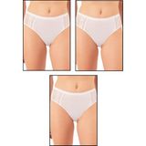 Özkan Underwear Özkan 25592 3'lü Paket Kadın Pamuklu Modal Esnek Rahat Dantelli Bato Külot - Beyaz - 2XL