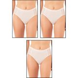 Özkan Underwear Özkan 25592 3'lü Paket Kadın Pamuklu Modal Esnek Rahat Dantelli Bato Külot - XL - Ekru