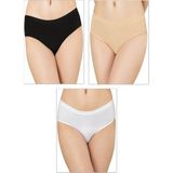 Özkan Underwear Özkan 26800 Kadın 3'lü Paket Pamuklu Büyük Beden Aralığı Esnek Yüksek Bel Battal Boy Bato Külot - Desenli - XL