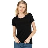 Özkan Underwear Özkan 26976 Kadın Viskon Kısa Kollu Yuvarlak Yaka T-Shirt - Siyah - 2XL