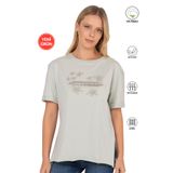 ÖZKAN underwear Özkan 27599 Kadın %100 Pamuklu Likrasız Süprem Penye Kumaş Bisiklet Yaka Kısa Kollu T-shirt