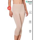 Özkan Underwear Özkan 27778 Kadın Premium Kumaş Modal Pamuklu Diz Altı Düz Kapri Tayt Esnek Rahat Yumuşak - Taş - 4XL