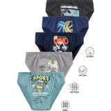 Özkan Underwear Özkan 31801 5'Li Paket Erkek Çocuk Karışık Renkli Desenli Pamuklu Yumuşak Rahat Slip Külot - 9 - 10 Yaş