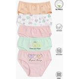 Özkan Underwear Özkan 41603 5'Li Paket Kız Çocuk Karışık Renkli Desenli Pamuklu Yumuşak Slip Külot - 9 - 10 Yaş