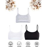 Özkan Underwear Özkan 42324 3'lü Paket Kız Çocuk Pamuklu Karışık Renk Süprem Pedsiz Alıştırma Sütyeni Esnek Rahat Ince Askılı Yarım Atlet Büstiyer - 11 - 12 Yaş