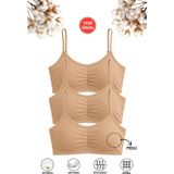 Özkan Underwear Özkan 43725 3'lü Paket Kız Çocuk %95 Pamuklu Likralı Süprem Çıkarılabilir Pedli Alıştırma Sütyeni Ip Askılı Yarım Atlet Büstiyer - 13 - 14 Yaş