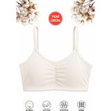 Özkan Underwear Özkan 43725 Kız Çocuk %95 Pamuklu Balensiz Çıkarılabilir Pedli Alıştırma Sütyeni Ip Askılı Yarım Atlet Büstiyer Süprem Penye Kumaş - 11 - 12 Yaş - Ekru