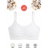 Özkan Underwear Özkan 43725 Kız Çocuk %95 Pamuklu Balensiz Çıkarılabilir Pedli Alıştırma Sütyeni Ip Askılı Yarım Atlet Büstiyer Süprem Penye Kumaş - 13 - 14 Yaş - Beyaz