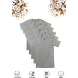 Özkan Underwear Özkan Underwear Özkan 0706 5'li Paket Erkek Çocuk %100 Pamuklu Ribana Esnek Rahat Yarım Kol Kapalı Yaka Fanila T-shirt - 9 - 10 Yaş - Gri Melanj