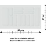 Özkan Wood Çekmece Içi Kaşıklık, Düzenleyici, Organizatör 86 cm x 49 cm - Beyaz