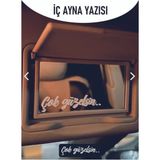 Özkaş Çok Güzelsin Güneşlik Ayna Yazısı Araba-Motosiklet Cam Etiket Sticker 7,2x1,8cm - Beyaz