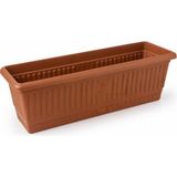 Özkaya Store Kemer Balkon Saksısı, Dikdörtgen Plastik Saksı, Kahverengi, Geniş Hazneli, Çiçeklik (50 Cm-9,5 L) - Belirtilmemiş