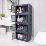 Özkaya Store Plastik Banyo Mutfak Düzenleyici Dolap, Çok Amaçlı Katlanır Organizatör, 125X55X33 Cm, 4 Bölmeli, Gri, Modern, Montaj Gerekli - Belirtilmemiş