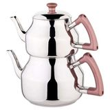 Özkent K-316 Marmaris Büyük Mega Boy Çaydanlık - Rosegold Kulp - Açık Pembe