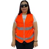 Ozkr Store Fermuarlı Turuncu Ikaz Yeleği Xl Beden 59 cm