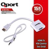 Ozkr Store Qport Q-Hd-Vgj HDMI To VGA Cevırıcı+ Ses Jack