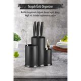 Ozkr Store Tezgah Üstü Siyah Kaşıklık & Bıçaklık & Kepçelik & Organizer