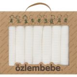 Özlem Bebe Bebe 7'li Pamuklu Bebek Ağız Silme Mendili (Hediye Paketi Yapılır) - Ekru - Yenidoğan