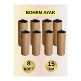 ÖZLEM PLASTİK Kapsül Bohem Kubik Açık Ceviz 15 Cm Mobilya Kanepe Koltuk Baza Yükseltme Ayağı Ayakları 8 Adet