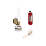 ÖZLEVENT Klasik Gaz Lambası + 400 ml Kırmızı Kandil Yağı + 50cm Fitil
