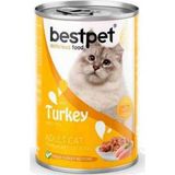 Ozlstor Bestpet 400 gr x 12 Adet Yetişkin Kediler Için, Taze Hindi Parça Etli ve Soslu Yaş Mama