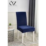 ÖZMAKAN Sandalye kılıfı ,örtüsü,kadife kumaş lacivert renk 1 adet