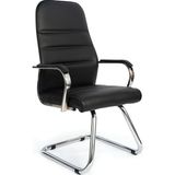Özmen Ofis Mobilya Premium Ofis Bekleme Sandalyesi Tekerleksiz Deri Sırt Yüzeyi ile Ergonomik Tasarım Sunar