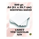 OzmeralBaskı 200 gr Kartuşlu Mürekkepli Tüm Yazıcılara Uygun 1 Adet Kalın Sertifika Kağıt