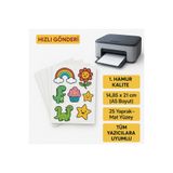 OzmeralBaskı 25 Adet Yapışkanlı Mat A5 Etiket Kartuşlu Mürekkepli Tüm Yazıcılara Uygun Sticker 14,85 X 21 Cm