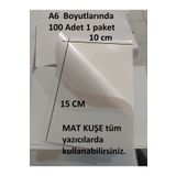 OzmeralBaskı Tüm Yazıcılar için 100 Adet Mat Kuşe Yapışkanlı Etiket -10x15 Cm -A6 Boş Sticker-Paketleme Sticker
