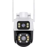 Ozmik CMR44 8mp Wifi Kamera 4K Ptz Açık Çift Lens Çift Ekran Ip Kamera - Beyaz