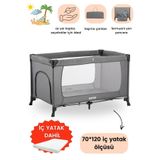 Ozmo Aura Oyun Parkı 70x120 Cm Yataklı Gri
