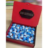 Ozmo Mini Yumurta ( 35 Adet ) Seni Seviyorum Yazılı Kırmızı Ahşap Hediye Kutusu Yumurta Sevdiklerinize Hediye Ozmo Mini Eggs Kırmızı Ahşap Kutulu