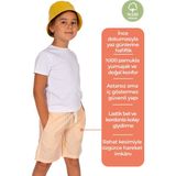 OZMOZ %100 Pamuk Çizgili Turuncu Yazlık Erkek Çocuk Şort - 3 - 4 Yaş