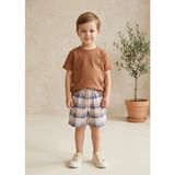 OZMOZ %100 Pamuk Ekose Ince Dokuma Yazlık Minik Erkek Çocuk Şort - 4 Yaş - Çok Renkli