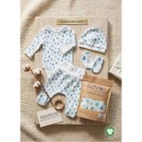 OZMOZ Clean&safe Organik Steril Temizlenmiş Hastane Çıkış Seti-4 Parça - Prematüre - Mavi