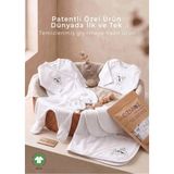 OZMOZ Clean&safe Organik Steril Temizlenmiş Hastane Çıkış Seti-8 Parça - Yenidoğan - Ekru