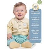 OZMOZ Kadife Beli Lastikli Turkuaz Kışlık Erkek Bebek Pantolon