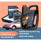 Ozmparts Toyota Corolla 1.6 Enjeksiyonlu Efsane Kasa Periyodik Bakım Seti Doill 10W40 4l Motor Yağı | Bosch Yağ Filtresi | Yerli Hava Filtresi | Yağ Bakım Paketi