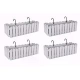 Ozn-616 Efes Askılı Balkon Saksı Takımı 4 Adet 9 Litre No:2 Gri
