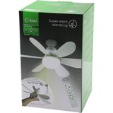 Ozn Aksesuar Kiwi KFAN-7681 2in1=tavan Vantilatör - Avize Lamba Kumandalı 52CM 6-Beyaz Plastik Kanat 3-Kademe Hız MOTOR-30W (5060)