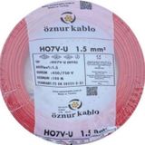 Öznur 1.5 mm Nya %100 Bakır Tek Damar Kablo Kırmızı Renk 1 Top 100 Metre