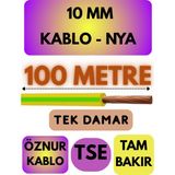 Öznur 10 mm Nya Kablo Metre Seçenekli (Sarı-Yeşil) - 100 METRE