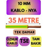 Öznur 10 mm Nya Kablo Metre Seçenekli (Sarı-Yeşil) - 35 METRE