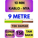 Öznur 10 mm Nya Kablo Metre Seçenekli (Sarı-Yeşil) - 9 METRE