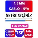 Öznur 1,5 Mm Nya Kablo Metre Seçenekli (Mavi)